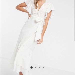 Cleobella seville midi dress in white
